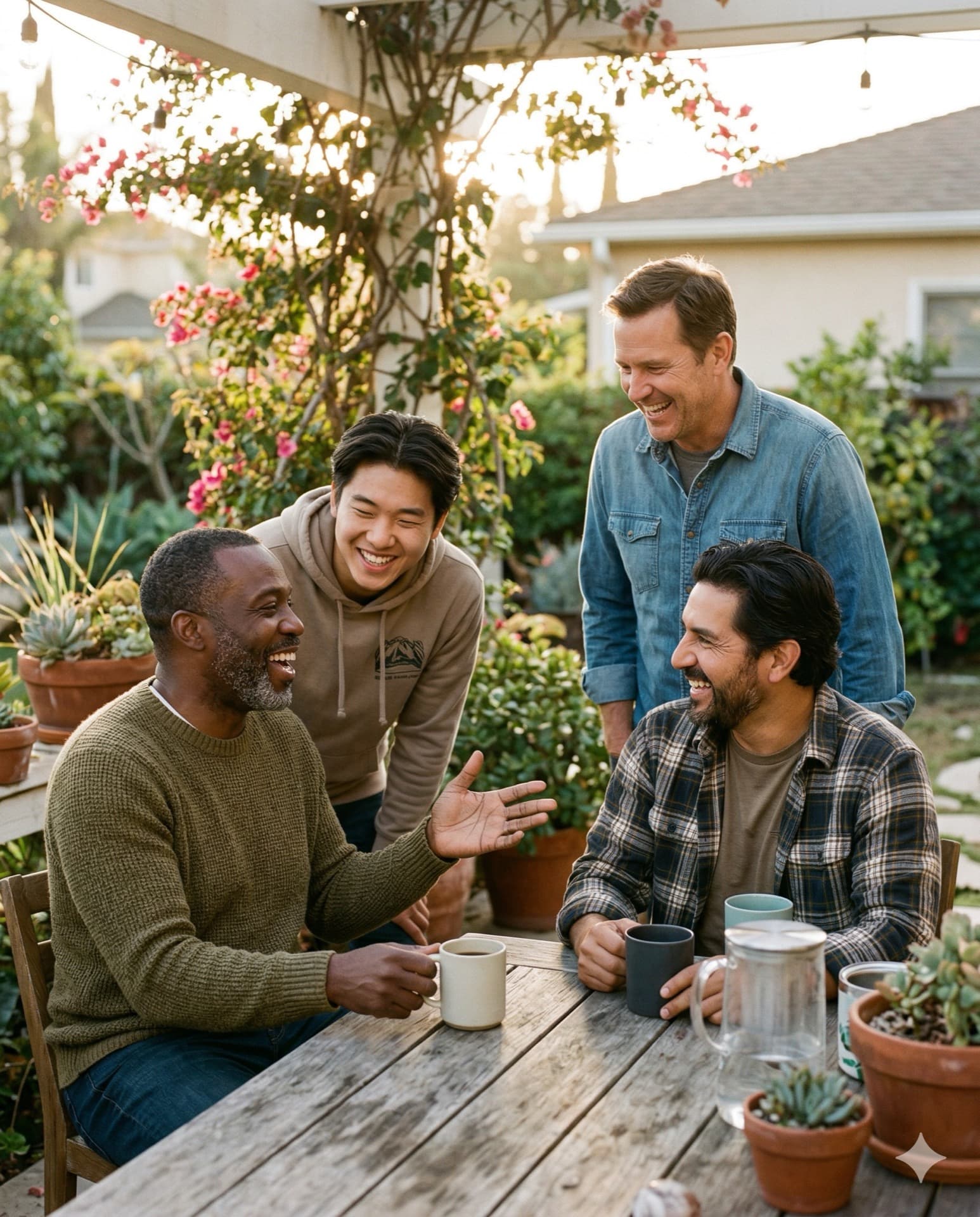 Guests relaxing in the outdoor space
